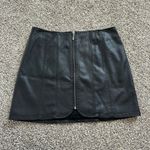 Free People  black faux leather zip front mini skirt size 6 Photo 1
