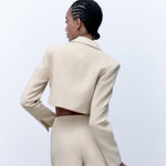 ZARA  Crop Beige Business Blazer  Photo 3