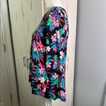 Croft & Barrow  Black and pink tropical Floral Swim Rashguard Photo 2