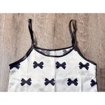 Cream and Black‎ nightgown with bow pattern, size S nightie slip Black Photo 1