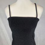 H&M  square neck black shimmering glitter mini bodycon dress size medium Photo 2