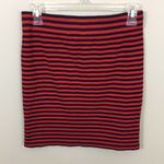 Madewell  Red And Navy Blue Striped Mini Skirt Photo 3