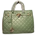 Badgley Mischka  Green Quilted Satchel Photo 0