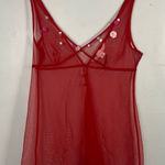 Victoria's Secret Vintage 2000s y2k red Victoria’s Secret mesh babydoll rosette top size medium Photo 0