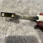 24K Gold Plated Bangle Bracelet White‎ Ivory Leather Italy Vintage Photo 4