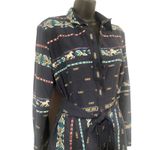 Finley Taos in Navy Blue Western Horse Embroidered Belted Shirt Dress M Size M Photo 1