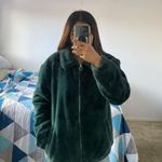Hollister Green Jacket Faux Fur Photo 2