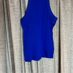 Free People  Royal Blue High Neck Ribbed Tank Top Size Small Photo 3