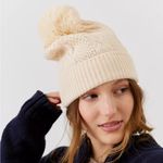 Urban Outfitters Demi Cable Knit Pom Beanie NWT - White Photo 0