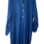 Soft Surroundings  Medium Souk 3 Button Shift Shirt‎ Mini Dress Blue Boho Classic Photo 0
