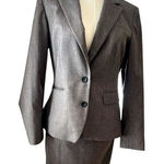 Banana Republic  Factory Taupe Brown  Suit‎  | Blazer & Skirt Size 8 Petite Photo 0