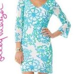 Lilly Pulitzer  Alden Crochet Lace Northeast Hahbah Print Knit Dress Photo 1