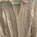 Candie's White striped button down top Photo 3