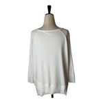Lilla P Shirt Women Medium White Pima Cotton Knit Asymmetric Hem‎ Top Tee Photo 1