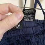 🌞Raviya Navy Elastic Bodice Halter Top Floral Design Mini Swim Cover Up A Blue Size M Photo 2