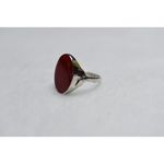 Simply Chic Red Enamel Inlay Silver Tone Size 9 Everyday Casual Ring Photo 2