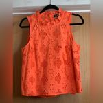 J.Crew  Coral Eyelet Sleeveless Top.   Size-Small Photo 1