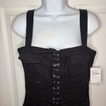 Good American  Black Cargo Tank Bootcut Jumpsuit Full Length LaceUp Pockets S NWT Photo 5