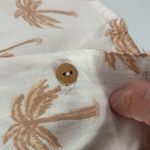 Midnight sky  Tan/White Tropical Palm Tree Print Cropped Button Down Top Size M Photo 5