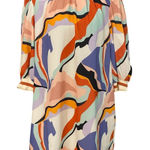 CROSBY by Mollie Burch Abstract Print Puff Sleeve Mini Dress S Mod Art to Wear Photo 0