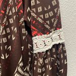 Red and Black Sheath Dress with Bell Sleeves Photo 2