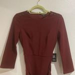 EXPRESS Burgundy Belted Midi Dress Sz XS NWT Photo 3