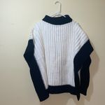 Rebecca Minkoff Womens  Colorblock Rib Poncho In Cream/Black Photo 1