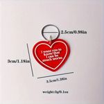 Red Heart Keychain Funny Sarcastic Quote Gift NWT Photo 2
