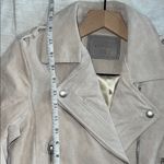 BLANK NYC  Women's Cream Suede Geninue Leather Biker Moto Jacket Photo 12
