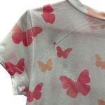 MRT 1030 White Butterfly Print Short Sleeve Tee Shirt Dress Womens Medium Photo 8