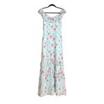 Petal and Pup NWOT Irelynn Floral Off-Shoulder Ruffle Tiered Blue Maxi Dress SMALL Photo 4