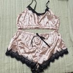 SheIn NWT Blush Satin and Lace Pajama Set Photo 0
