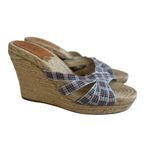 STUBBS & WOOTTON Plaid Spring Espadrille Wedges Sandals Size 40 / US 10 Blue Photo 3