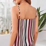 SheIn Striped V-neck Semi Crop Silky Tank Top Camisole Size Extra Small Photo 1