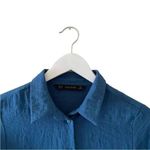 ZARA  Basic Womens Blue Long Sleeves Waist Cord Viscose Shirt Dress SZ XS # 1169 Photo 1