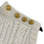 Veronica Beard Holton Wool Cable Knit Vest Ivory XS Button Shoulder Chunky Layer Photo 4