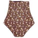 NWT June Loop Ultra High Waist Swim Bottoms Reversible Floral Print Size XS NEW Brown Photo 8