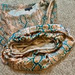 Karina Grimaldi Silk Snake Print Mini Dress Sheer Layer Sleeves Whimsy Romantic Photo 10