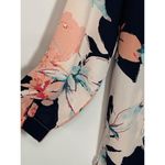 Van Heusen Women's Floral 3/4 Sleeve Criss-Cross V-Neck Blouse Multi-Color Sz XS Photo 3