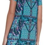 Mara Hoffman Camel Print Shift Short Sleeve Dress with Pockets Blue Size L Photo 1
