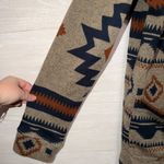 Junk Food Aztec Southwest Cardigan Sweater Size M Button Front Knit Jacket Tan Size M Photo 3