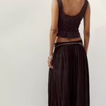 ZARA  brown Lace-Up Women's Top boho bohemian tied Photo 3