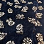 Handmade Black Velvet Floral Midi Dress – Long Sleeve Womens M Size M Photo 3