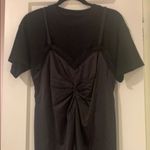 Silk cami dress with black crew neck underneath Size 6 Photo 1