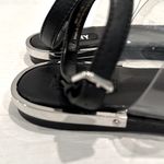 DKNY  Ava‎ Leather Ankle Strap Thong Sandals Women's Size 6 Black NWT Vinyl Photo 5