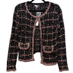 Sioni Black and Pink Tweed Cardigan Size medium Photo 0