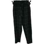 ALBION FIT Albion Windowpane Paperbag Pants Bow Belt High Waisted Tapered Black White XS Photo 1