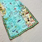 $ 695 NWT Alemais SWELL SHIRTDRESS Art Island Print Slit Midi Size 0 Blue Photo 4