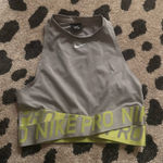 Nike Women's Gray and Lime Crop Top Photo 0