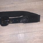 Black faux leather elastic dress belt Photo 3